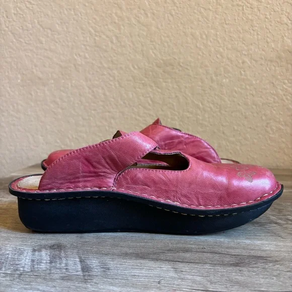 Alegria Pink Clogs Slides Floral Buckle Women’s Size 7 - Picture 8 of 12